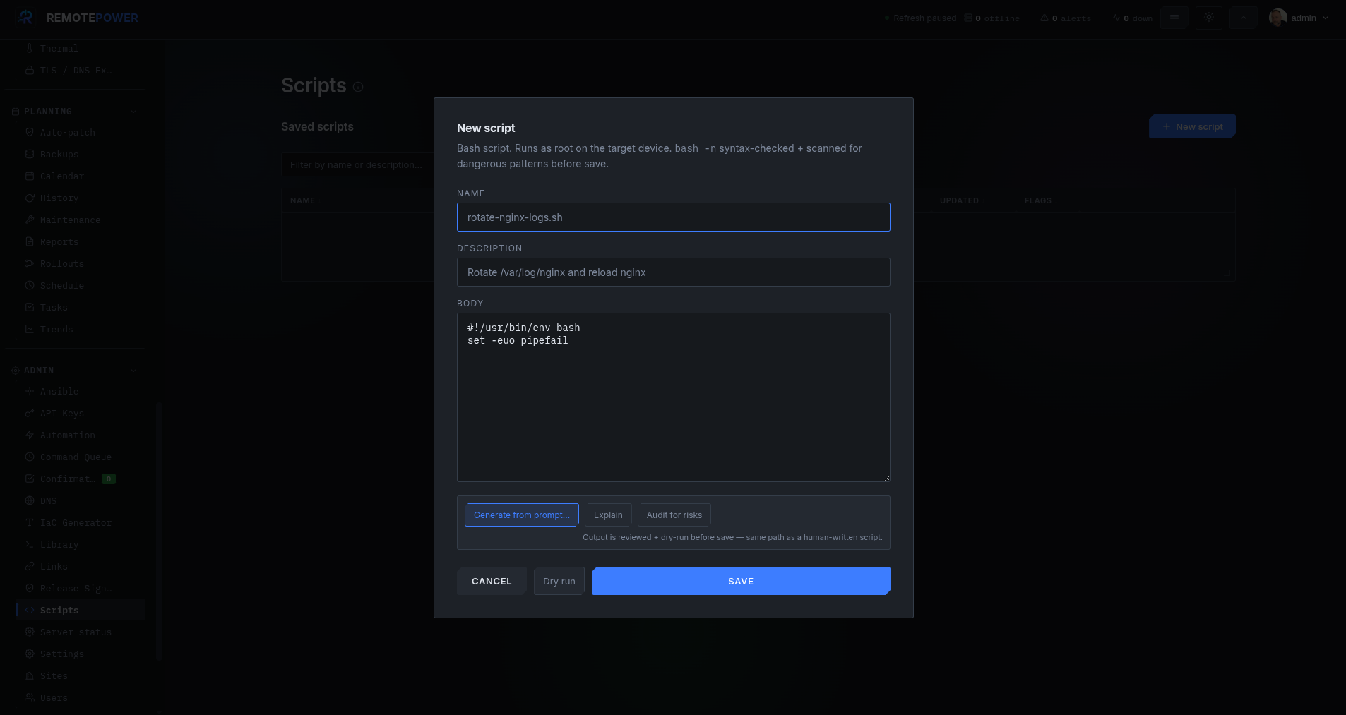 Custom scripts