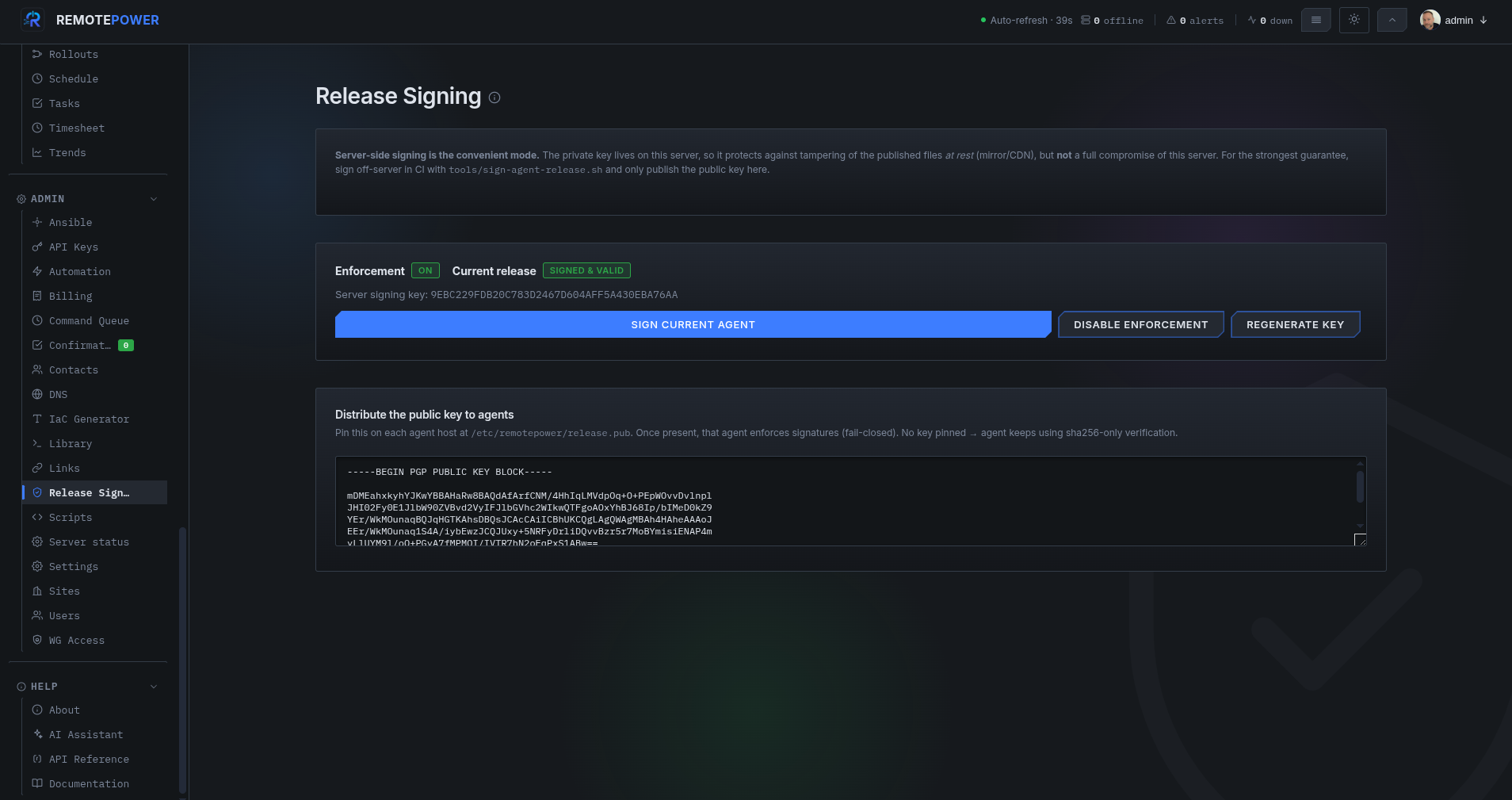Release signing